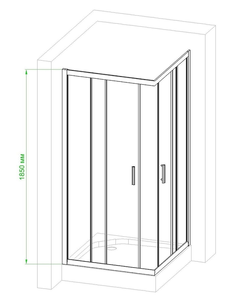 Душевой уголок Royal Bath RB80HPD-T-BL 80х80 прозрачный купить в интернет-магазине Sanbest