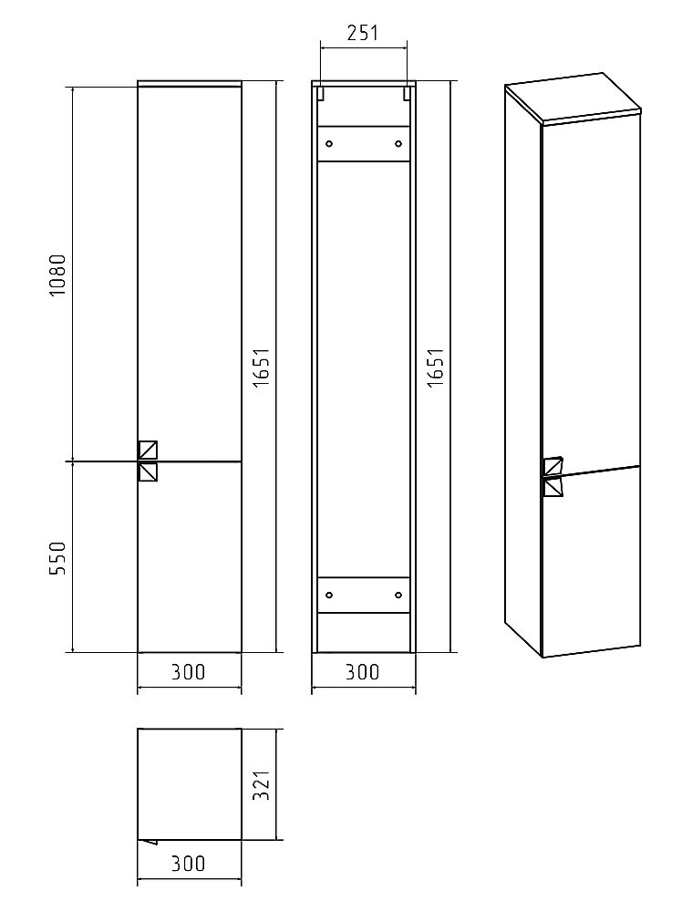 Пенал подвесной Misty Сахара 30 П-Сах0501-01 белый для ванной в интернет-магазине сантехники Sanbest