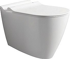 Унитаз подвесной Bien MINERAL MNKA052N1VP1W5000 белый, с крышкой микролифт, безободковый купить в интернет-магазине Sanbest