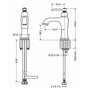 Смеситель для раковины Crosswater 11-01-PC купить в интернет-магазине сантехники Sanbest