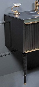 Тумба с раковиной Armadi Art Vallessi Avantgarde Canale 100 черный с золотом для ванной в интернет-магазине Sanbest