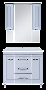 Зеркало со шкафом Misty Терра 90 П-Тер02090-0501 серый в ванную от интернет-магазине сантехники Sanbest