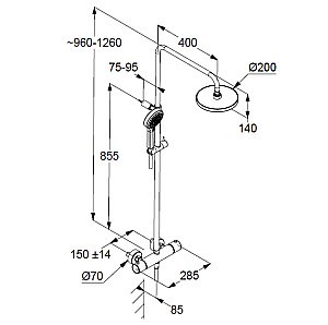 Душевая система KLUDI DIVE DUAL SHOWER SYSTEM 6807905-00 купить в интернет-магазине сантехники Sanbest