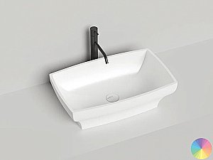 Раковина накладная Salini GLORIA 04 1102204MF 60 из искусственного камня S-Stone, матовая, цвет по RAL полностью купить в интернет-магазине Sanbest