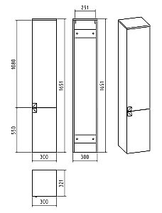 Пенал подвесной Misty Сахара 30 П-Сах0501-01 белый для ванной в интернет-магазине сантехники Sanbest
