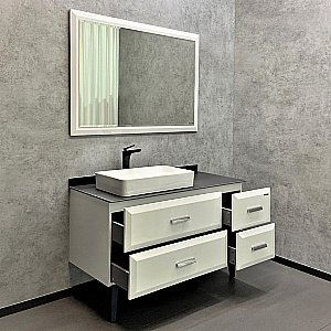 Тумба с раковиной Comforty Империя 120 белый глянец для ванной в интернет-магазине Sanbest