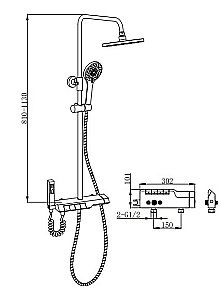 Душевая система Boch Mann VETTORRE TS BM9650 хром купить в интернет-магазине сантехники Sanbest