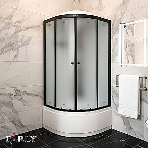 Душевая кабина Parly BETT B821 80х80 профиль черный матовый/стекло матовое купить в интернет-магазине Sanbest