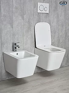 Унитаз подвесной Gid Tr2143 белый, безободковый, с крышкой микролифт купить в интернет-магазине Sanbest