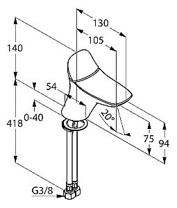 Смеситель для раковины Kludi Ambienta 530280575 хром купить в интернет-магазине сантехники Sanbest