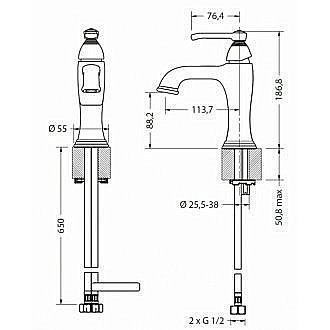 Смеситель для раковины Crosswater 11-01-PC купить в интернет-магазине сантехники Sanbest