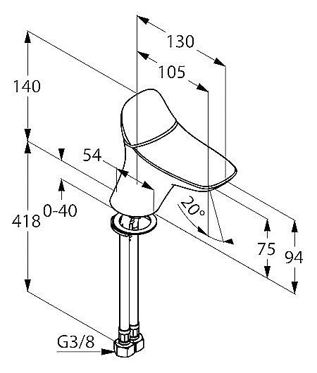 Смеситель для раковины Kludi Ambienta 530280575 хром купить в интернет-магазине сантехники Sanbest