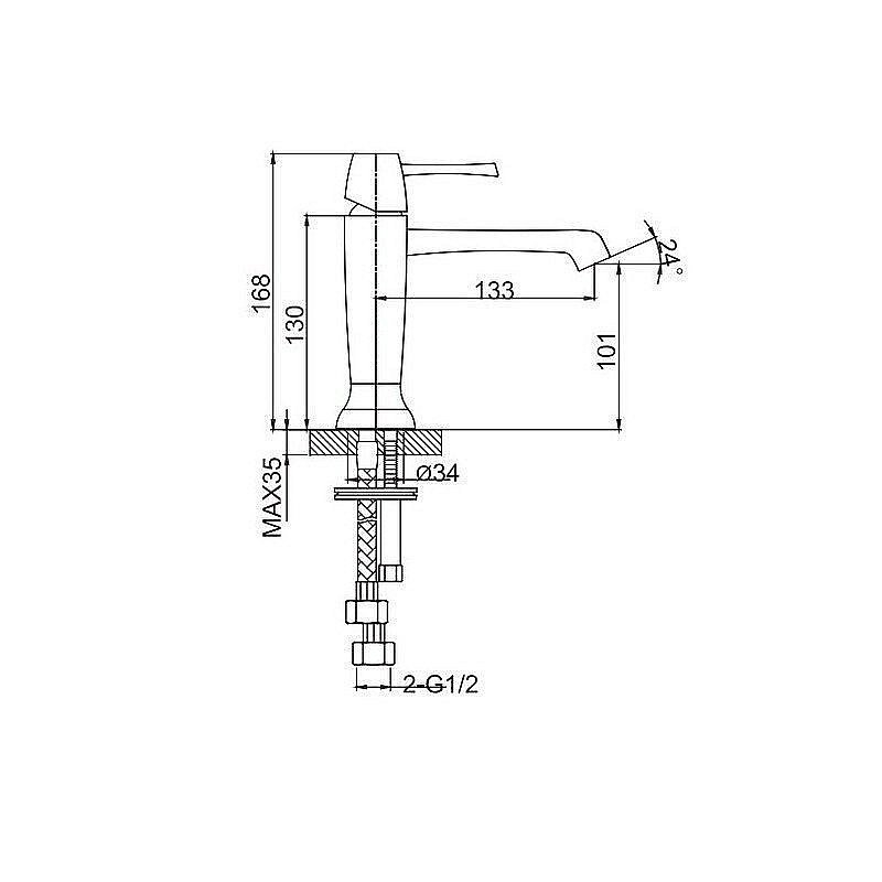 Смеситель для раковины Caprigo Diamante 50-020 Золото купить в интернет-магазине сантехники Sanbest