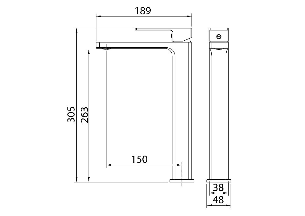 Смеситель для раковины высокий Grossman Style 520.K35.05.420 графит сатиновый купить в интернет-магазине сантехники Sanbest