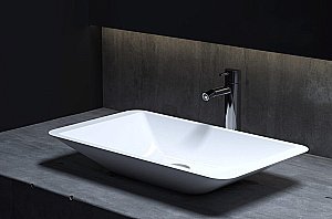 Раковина накладная Salini Callista 03 1101207SM 57,5 из искусственного камня S-Stone, белая матовая купить в интернет-магазине Sanbest