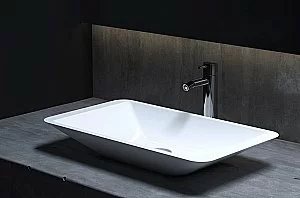 Раковина накладная Salini Callista 03 1101207SM 57,5 из искусственного камня S-Stone, белая матовая купить в интернет-магазине Sanbest