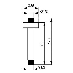 Держатель верхнего душа Ideal Standard IdealRain Cube B9446AA купить в интернет-магазине сантехники Sanbest