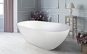 Ванна из искусственного камня Marmo Bagno Палермо 168х80 MB-PL170-80 белая купить в интернет-магазине Sanbest