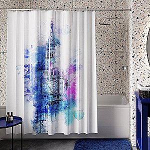 Текстильная шторка для ванны WasserKRAFT Lossa SC-81103 купить в интернет-магазине сантехники Sanbest