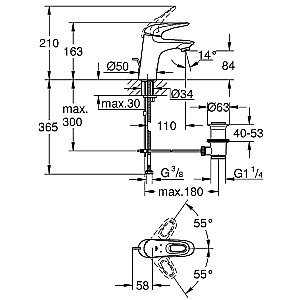 Набор смесителей Grohe Eurostyle New 124416 хром купить в интернет-магазине сантехники Sanbest