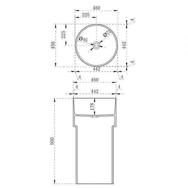 Раковина отдельностоящая прозрачная ABBER Kristall AT2701Onyx черная купить в интернет-магазине Sanbest