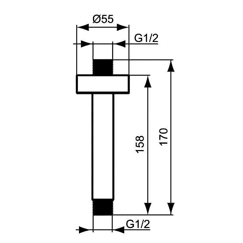 Держатель верхнего душа Ideal Standard IdealRain Cube B9446AA купить в интернет-магазине сантехники Sanbest