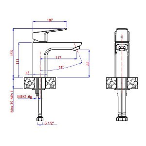 Смеситель для раковины PAINI Viva Style P4CR205 хром купить в интернет-магазине сантехники Sanbest