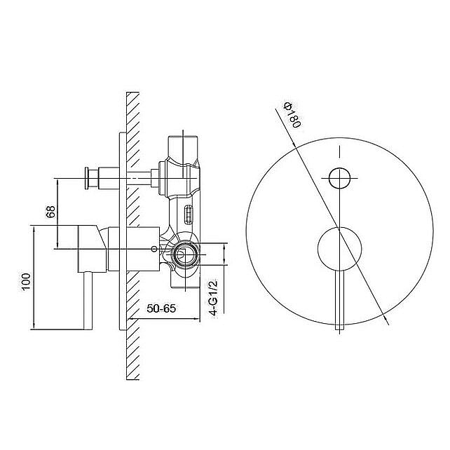 Смеситель для душа Caprigo DON 53-051-ner черный матовый купить в интернет-магазине сантехники Sanbest
