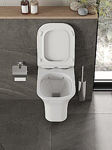 Унитаз подвесной Orange CI02-100W+APB100 безободковый, с крышкой микролифт, с инсталляцией, белый/кнопка хром купить в интернет-магазине Sanbest