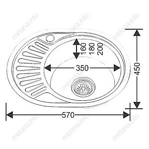 Мойка кухонная с сифоном Melana 120 N(*15) купить в интернет-магазине сантехники Sanbest