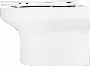 Унитаз подвесной Jacob Delafon ELITE E21742RU-00 безободковый, с крышкой микролифт, с инсталляцией и кнопкой хром купить в интернет-магазине Sanbest