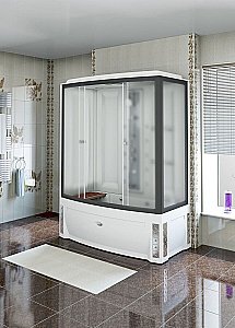 Душевой бокс Радомир Элис К1 160х85 стекло матовое/профиль черный купить в интернет-магазине Sanbest