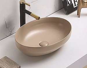 Раковина накладная CeramaLux NC 50 78590MC капучино матовая купить в интернет-магазине Sanbest
