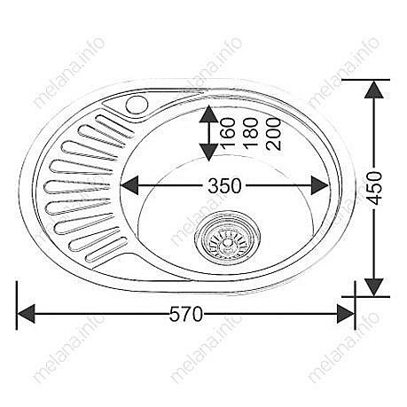 Мойка кухонная с сифоном Melana 120 N(*15) купить в интернет-магазине сантехники Sanbest