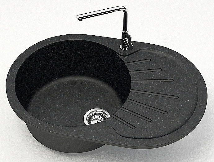 Кухонная мойка Azario Flora 73х45 CS00079913 черная матовая купить в интернет-магазине сантехники Sanbest