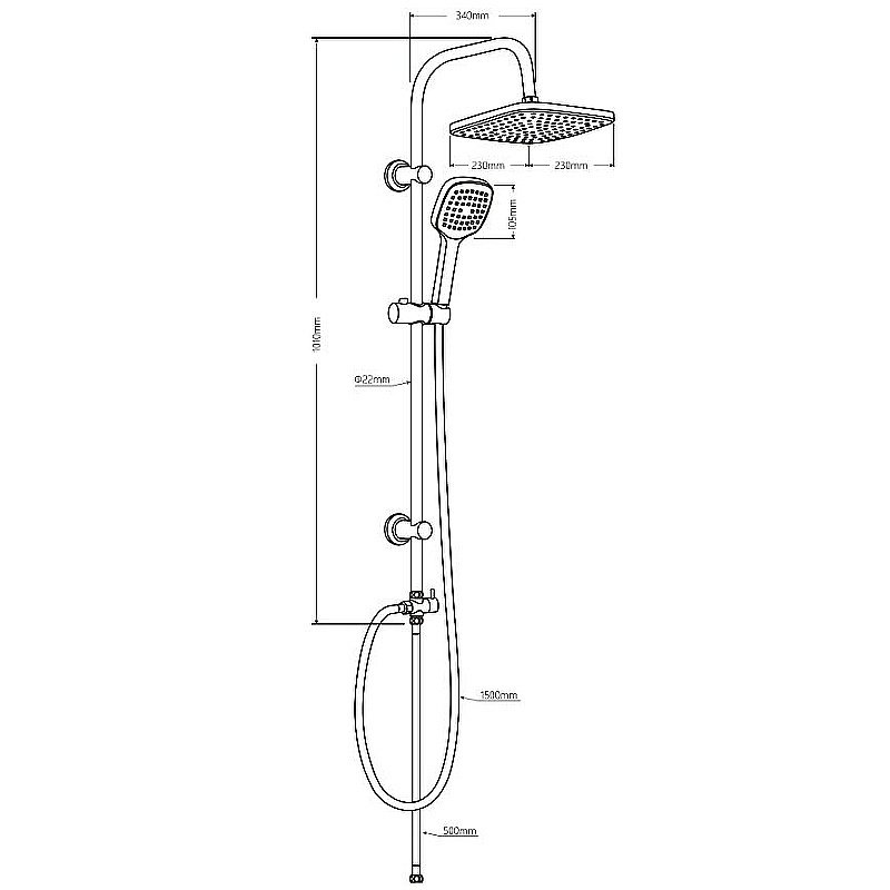 Душевая система Dorff Norma D0712000 хром купить в интернет-магазине сантехники Sanbest