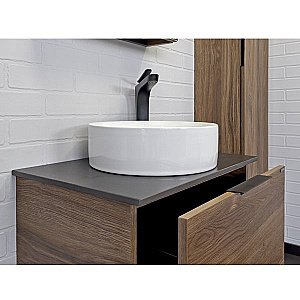 Тумба с раковиной Comforty Порто 00-00010676 60 дуб тёмно-коричневый для ванной в интернет-магазине Sanbest