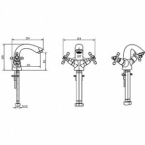 Смеситель для раковины Boheme Сamelia 291 золото купить в интернет-магазине сантехники Sanbest