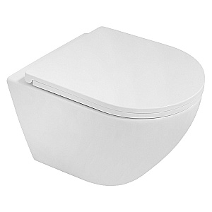 Унитаз подвесной Azario Blanco AZ-9003WT белый, безободковый, с крышкой микролифт, слив торнадо купить в интернет-магазине Sanbest