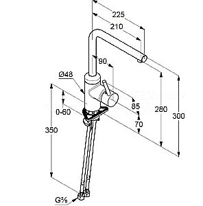 Смеситель для кухни Kludi L-INE 428143977 черный купить в интернет-магазине сантехники Sanbest