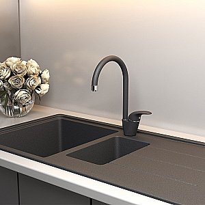 Смеситель для кухни PAINI Sicily 6344570PNLMKM черный купить в интернет-магазине сантехники Sanbest