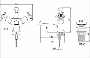 Смеситель для раковины Burlington BI6-QT купить в интернет-магазине сантехники Sanbest