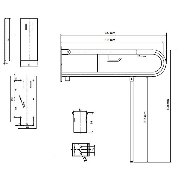 Поручень Bemeta Help 301407281N хром купить в интернет-магазине сантехники Sanbest