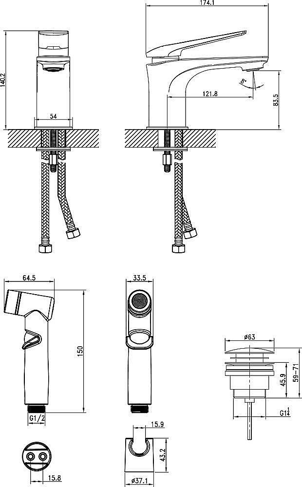 Смеситель для раковины Lemark Allegro LM5916CW купить в интернет-магазине сантехники Sanbest