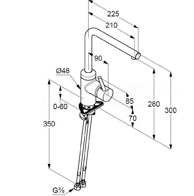 Смеситель для кухни Kludi L-INE 428143977 черный купить в интернет-магазине сантехники Sanbest