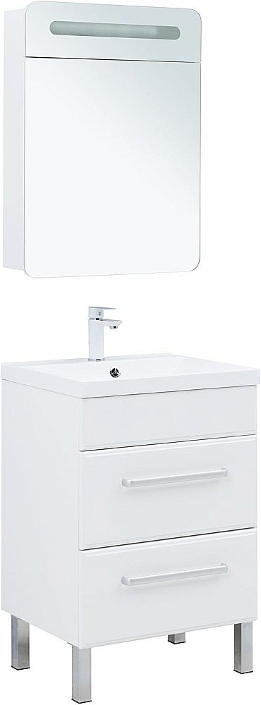 Тумба с раковиной Aquanet Лукка 302396 60 белый для ванной в интернет-магазине Sanbest