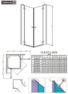 Душевой уголок Radaway Fuenta New КDD 100х80 купить в интернет-магазине Sanbest