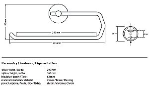 Полотенцедержатель Bemeta Omega 146403152 купить в интернет-магазине сантехники Sanbest