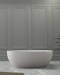 Ванна из искусственного камня ABBER Stein AS9641-1.3 130х68 белая матовая купить в интернет-магазине Sanbest