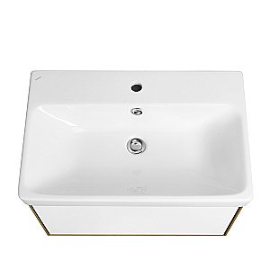 Тумба с раковиной Акватон Либерти 70 дуб эльвезия/белый глянец для ванной в интернет-магазине Sanbest